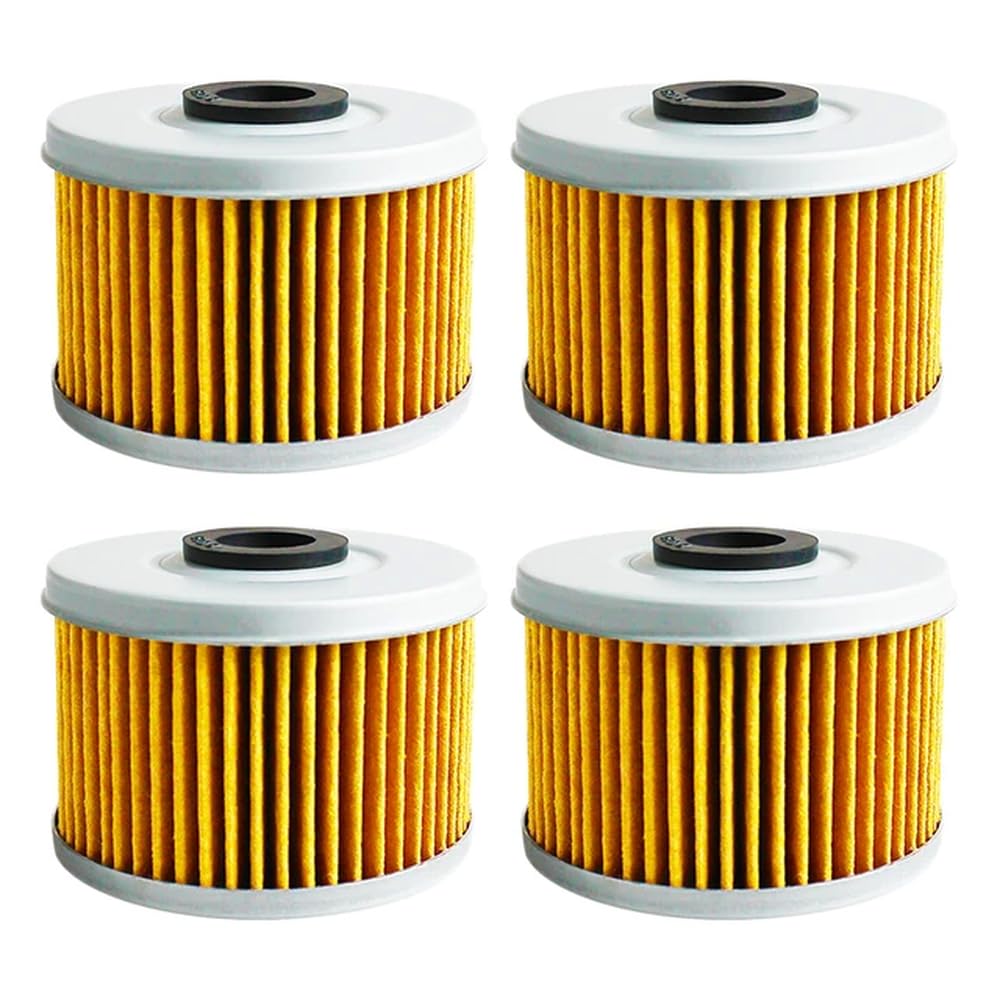 Motorrad-Ölfilter, kompatibel mit ATC250SX ATC350X SXS 500 Rancher TRX 200 300 350 400 420 Foreman 450 500 520, erhältlich in 2, 4 oder 6 Packungen(Yellow-4 pcs) von JKYsrUT