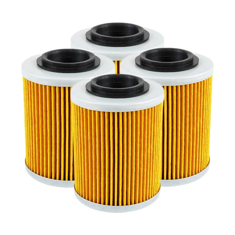 Motorrad-Ölfilter, kompatibel mit BRP DS650 Max 800 1000 800R 1000R X3 HD10 HD8, erhältlich in 2, 4 oder 6 Stück(4pcs-Yellow) von JKYsrUT