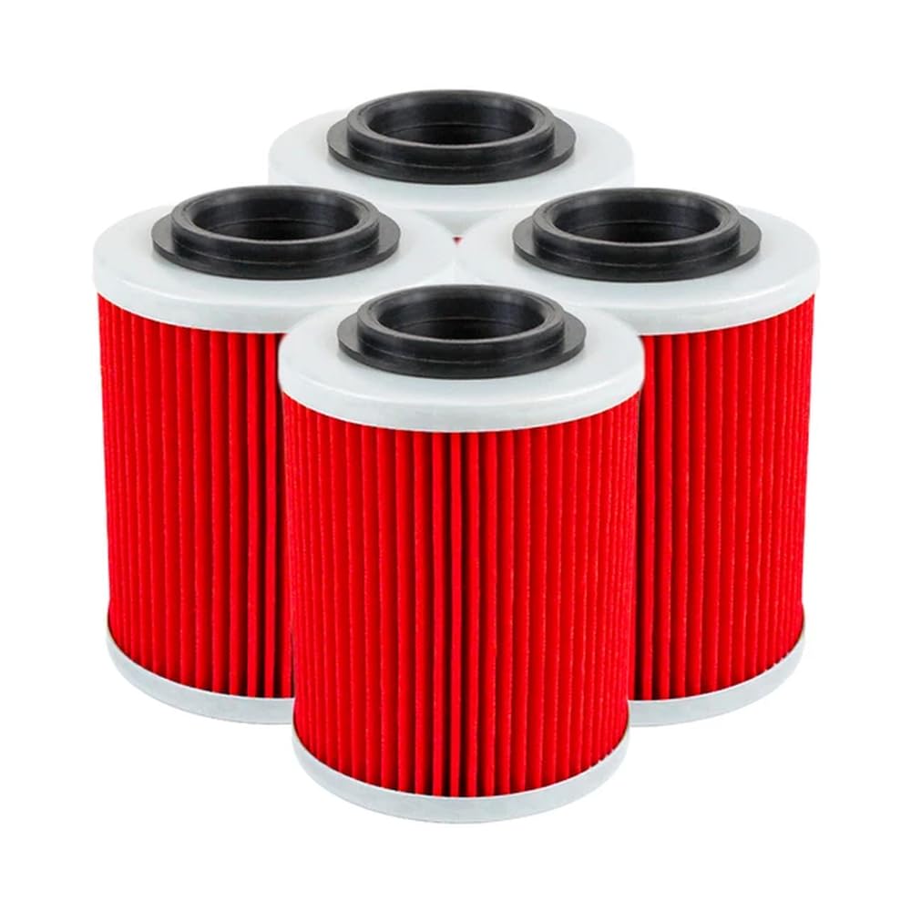 Motorrad-Ölfilter, kompatibel mit BRP DS650 Max 800 1000 800R 1000R X3 HD10 HD8, erhältlich in 2, 4 oder 6 Stück(4pcs-red) von JKYsrUT