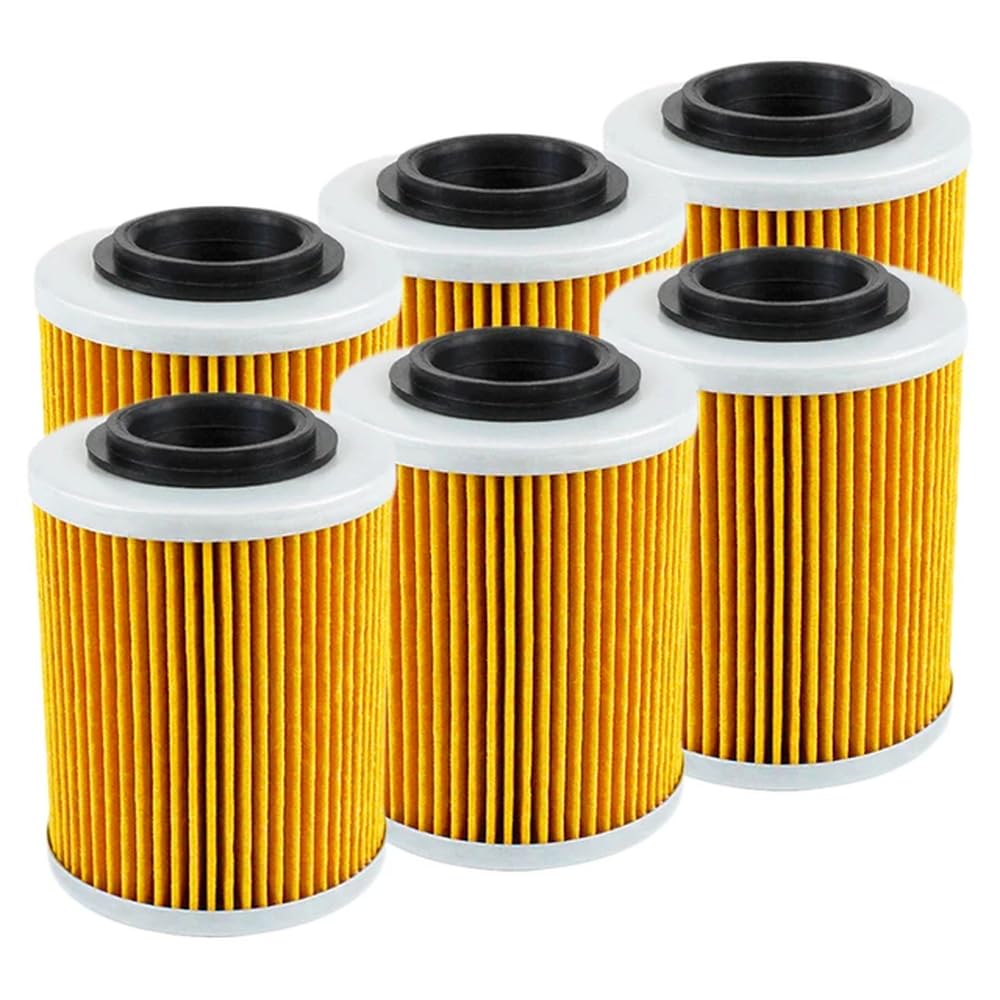 Motorrad-Ölfilter, kompatibel mit BRP DS650 Max 800 1000 800R 1000R X3 HD10 HD8, erhältlich in 2, 4 oder 6 Stück(6pcs-Yellow) von JKYsrUT