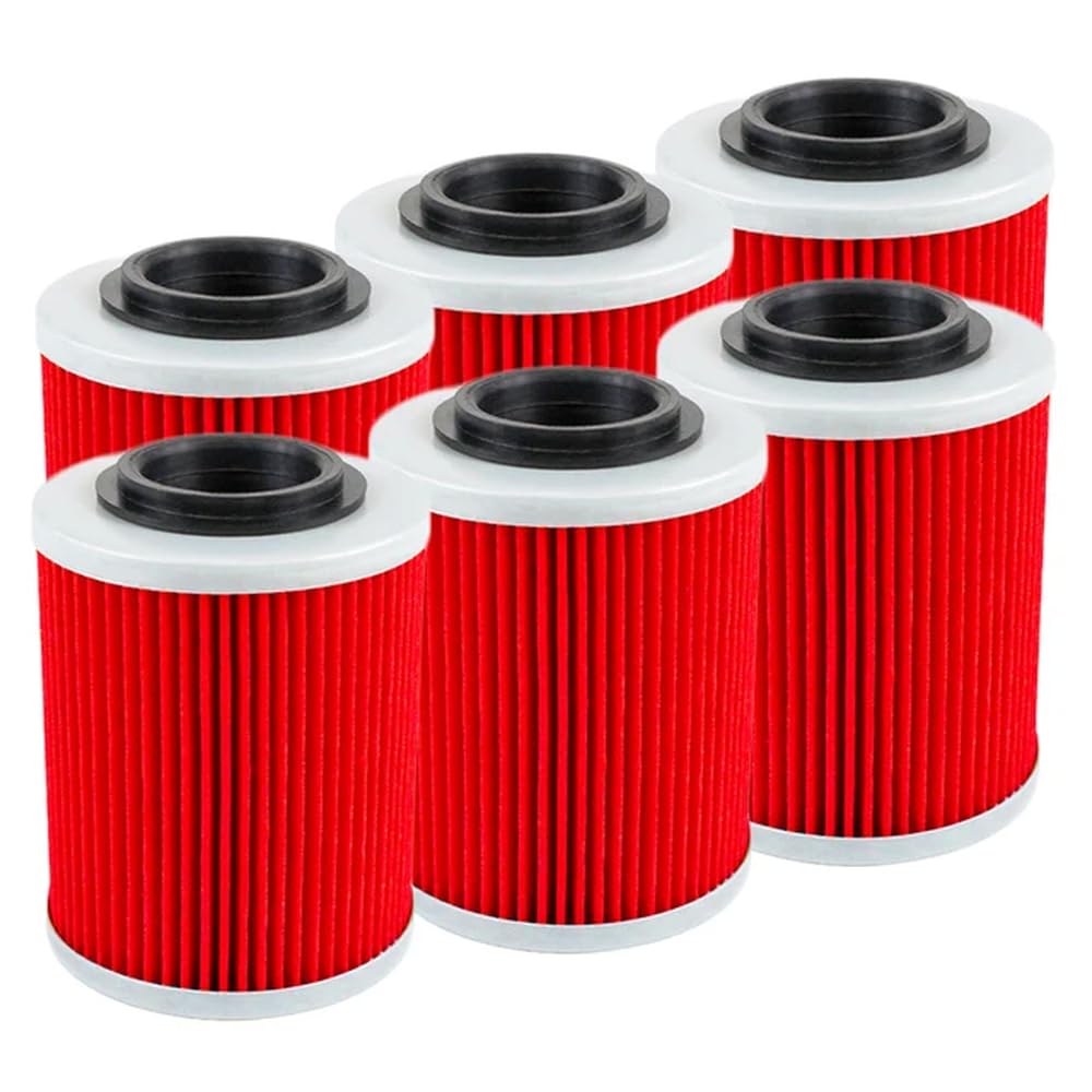 Motorrad-Ölfilter, kompatibel mit BRP DS650 Max 800 1000 800R 1000R X3 HD10 HD8, erhältlich in 2, 4 oder 6 Stück(6pcs-red) von JKYsrUT