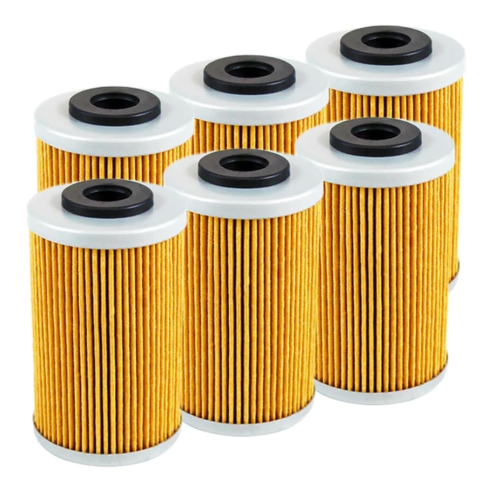 Motorrad-Ölfilter, kompatibel mit EXC SMR SX XCW XC RC-Modellen 125 200 390 250 400 450 520 525 LC4 SMC 620 625 640 650 660 690 R(6pcs-Yellow) von JKYsrUT