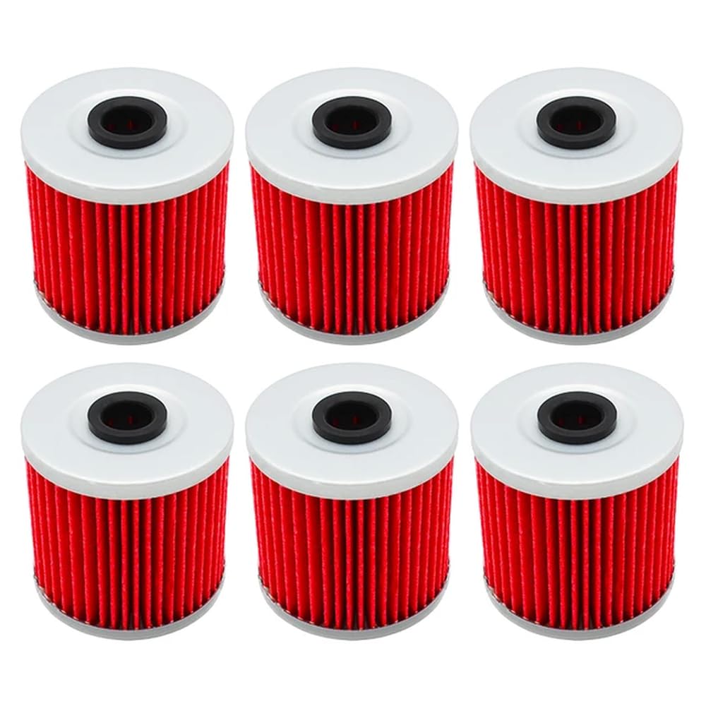 Motorrad-Ölfilter, kompatibel mit KLR250 KLR600 KLR650 KL650 KLX650 KLX650R und Tengai 650, erhältlich in 2, 4 oder 6 Packungen(6pcs-red) von JKYsrUT