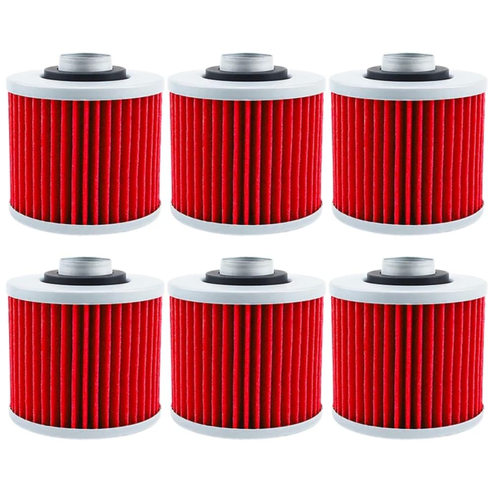 Motorrad-Ölfilter-Set Kompatibel mit XV125 XV250 XV500 XV535 XV700 XV750 XV920 XV1000 XV1100, 2 bis 4 bis 6 Stück erhältlich(Red-6 pcs) von JKYsrUT