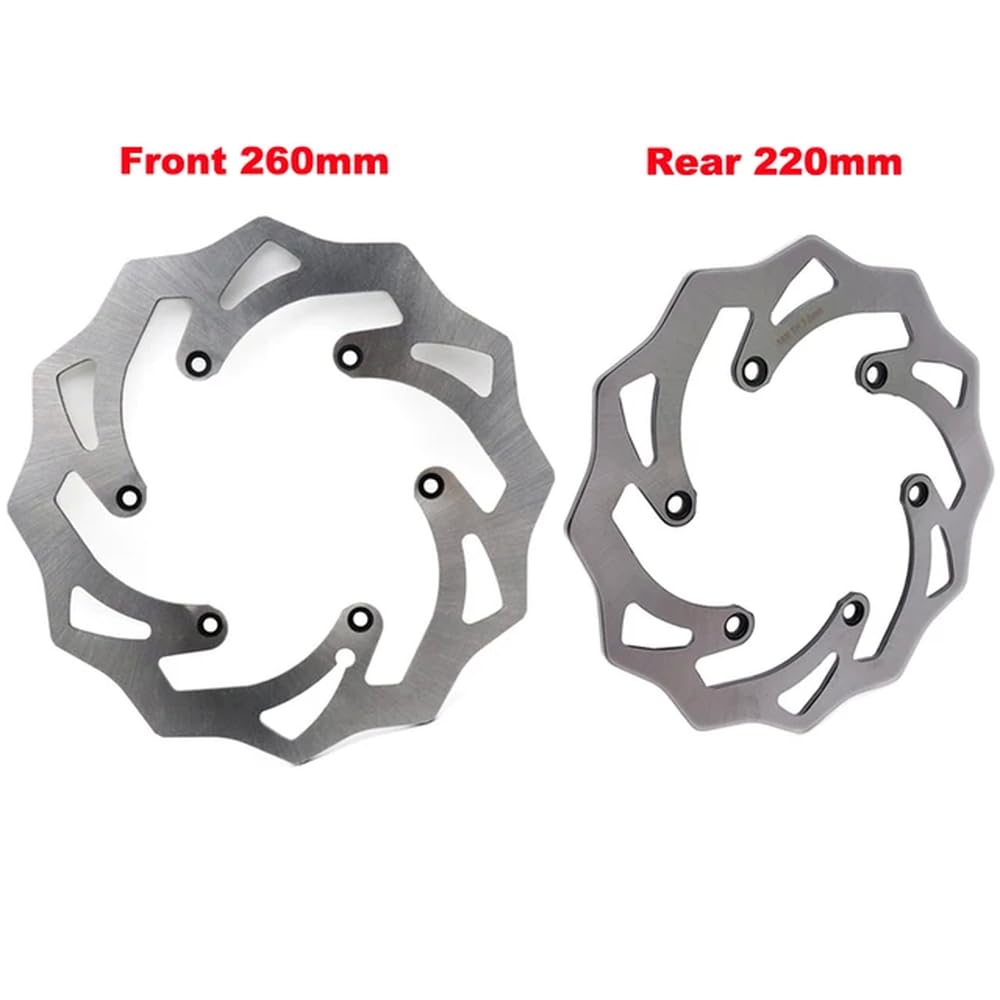 Performance 260/220 mm Bremsscheibe vorne hinten Kompatibel mit Modelle 125 bis 530 cc 150 250 300 350 450 500 EXC EXC-F Six Days TPi SX SX-F XC SMR 1994 bis 2024(Front and Rear) von JKYsrUT