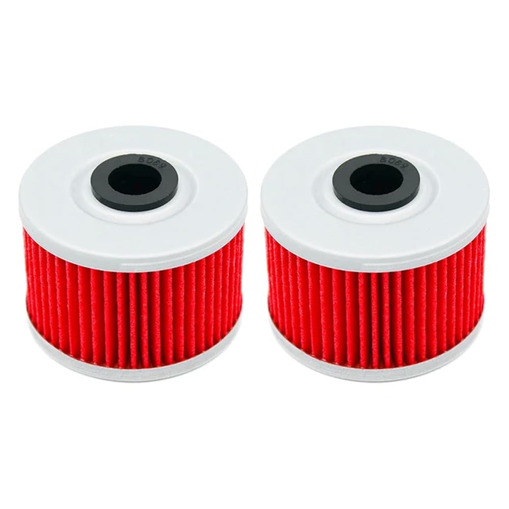 Performance-Motorrad-Ölfilter, kompatibel mit Dinli DL901 DL902 DL904 DMX 450 460 05–08 Hisun 450 HS Adly 300 S XS RS Sport 500 S(Red-2 pcs) von JKYsrUT