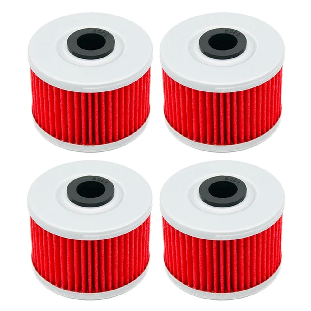 Performance-Motorrad-Ölfilter, kompatibel mit Dinli DL901 DL902 DL904 DMX 450 460 05–08 Hisun 450 HS Adly 300 S XS RS Sport 500 S(Red-4 pcs) von JKYsrUT