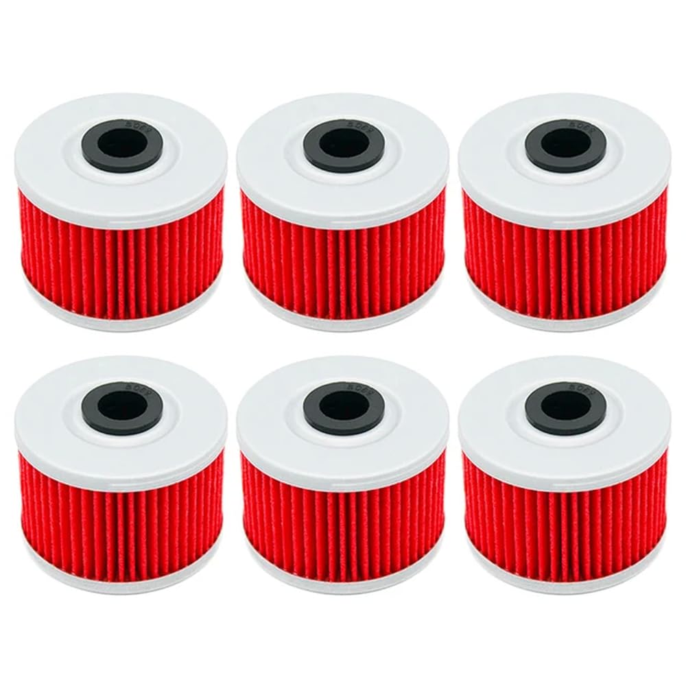 Performance-Motorrad-Ölfilter, kompatibel mit Dinli DL901 DL902 DL904 DMX 450 460 05–08 Hisun 450 HS Adly 300 S XS RS Sport 500 S(Red-6 pcs) von JKYsrUT