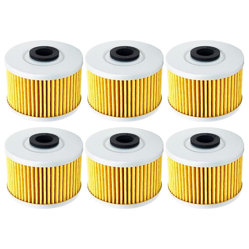 Performance-Motorrad-Ölfilter, kompatibel mit Dinli DL901 DL902 DL904 DMX 450 460 05–08 Hisun 450 HS Adly 300 S XS RS Sport 500 S(Yellow-6 pcs) von JKYsrUT