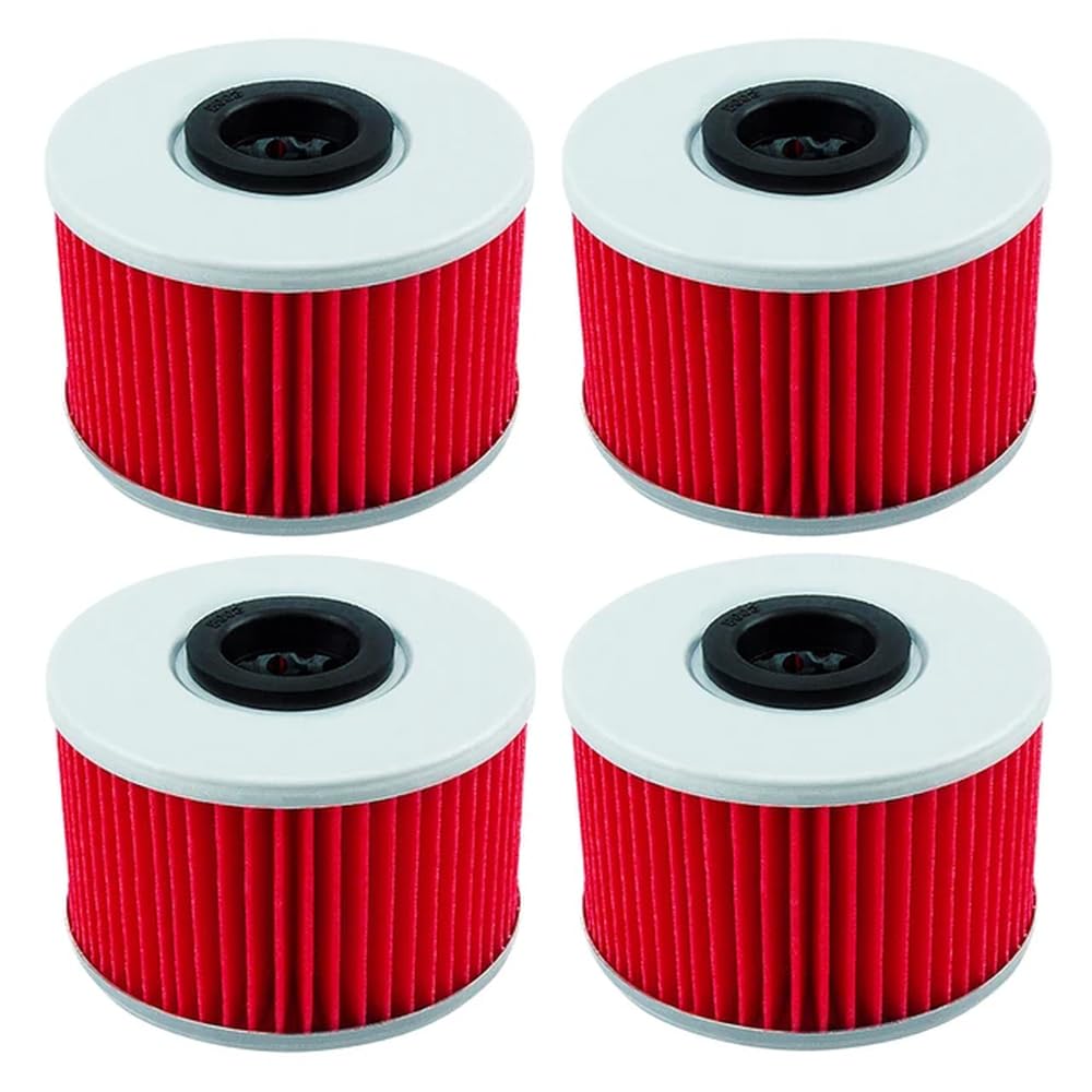 Performance-Motorrad-Ölfilter, kompatibel mit TRX 420 500 520 Foreman Rubicon SXS1000 Pioneer M3 M5 M6 Talon SXS10S4 SXS10SR SXS10S2X(4pcs-red) von JKYsrUT