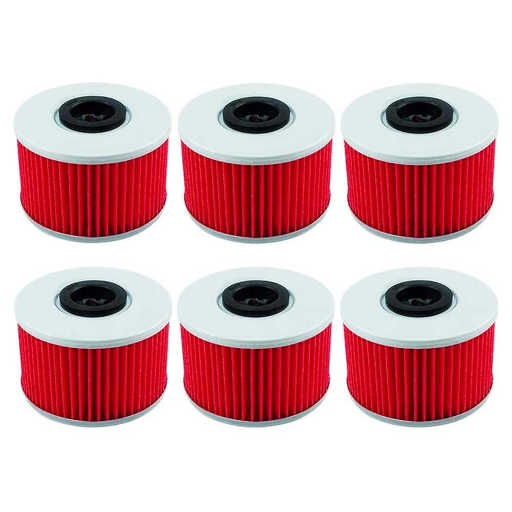 Performance-Motorrad-Ölfilter, kompatibel mit TRX 420 500 520 Foreman Rubicon SXS1000 Pioneer M3 M5 M6 Talon SXS10S4 SXS10SR SXS10S2X(6pcs-red) von JKYsrUT