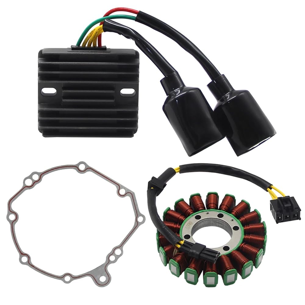 Spannungsregler-Gleichrichter mit Zündmagnet-Statorspule und Generatordeckeldichtung, kompatibel mit CBR1000 CBR1000RR 2004–2007 von JKYsrUT