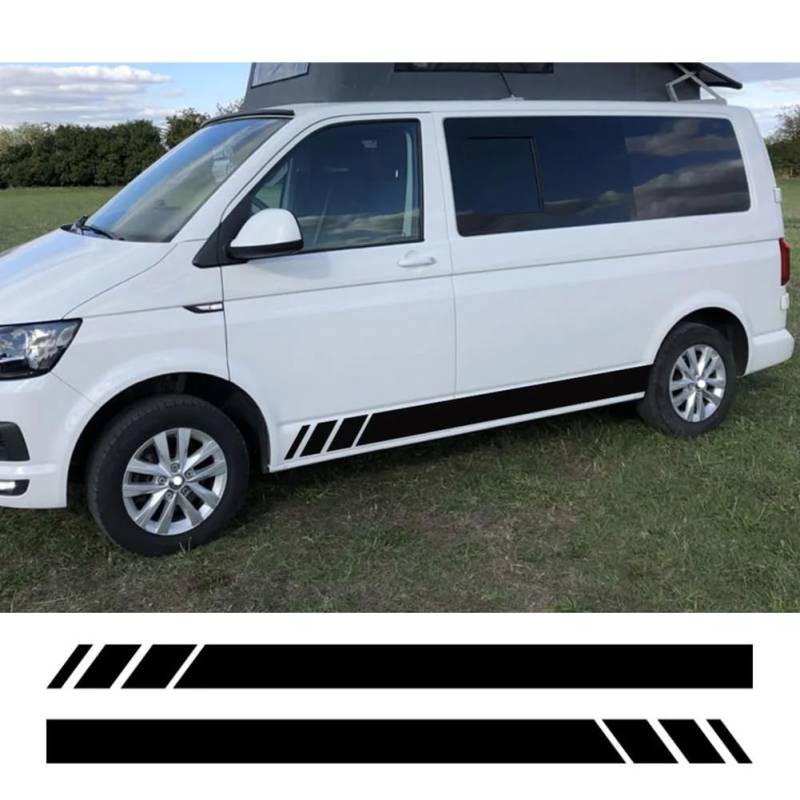 2 STÜCKE Autotür-Seitenaufkleber, Für VW Transporter T4 T5 T6 Caravelle, Für Multivan Camper Van Vinyl Aufkleber Zubehör von JLESANKS