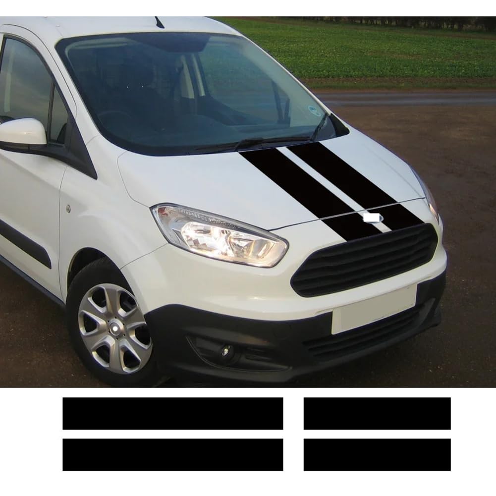 Motorhaubenabdeckungsaufkleber, Für Ford Transit Courier Camper Van Cargo Vinyl Hintertür Dekor Aufkleber Auto Tuning Zubehör von JLESANKS