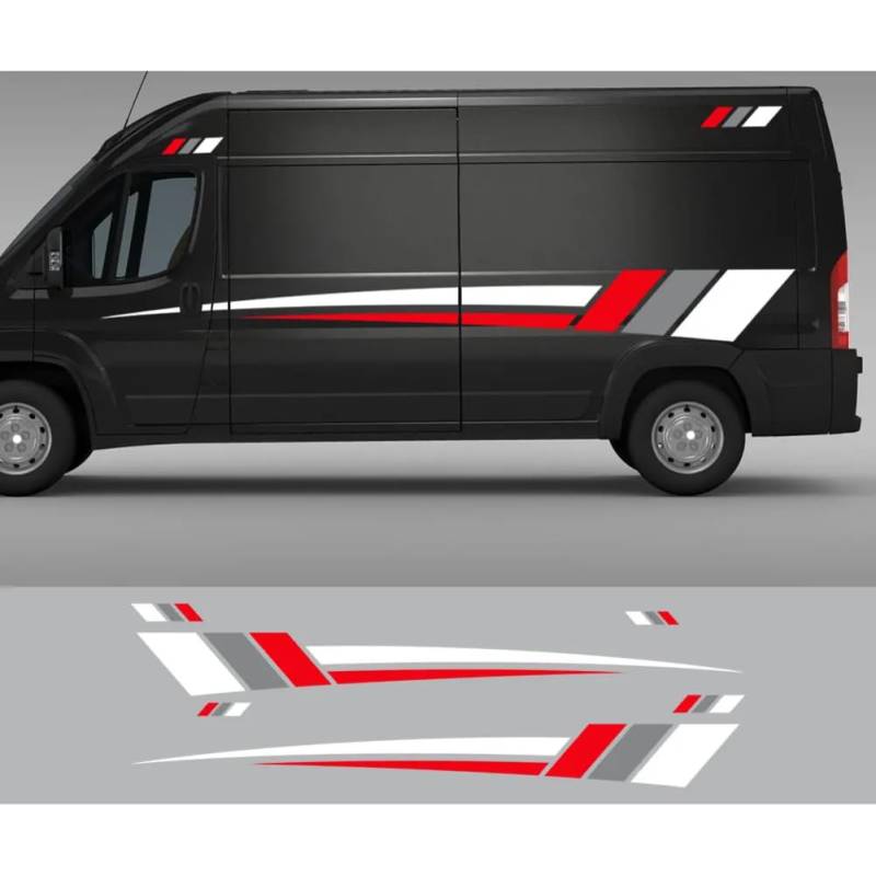 Van Camper Karosserieseitenaufkleber, Für Peugeot, Für Citroen, Für Jumper, Für FIAT Ducato Wohnmobilstreifen Grafikaufkleber Autozubehör von JLESANKS