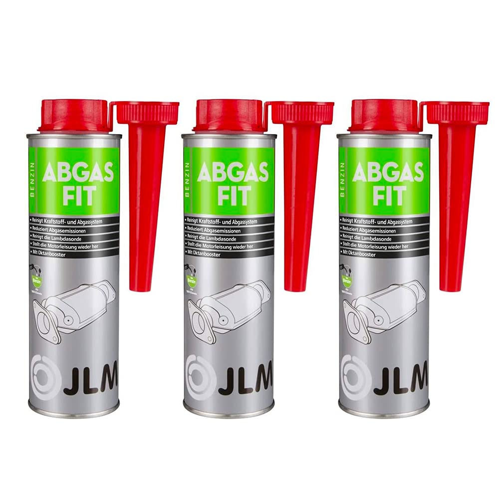 JLM Benzin Abgas Fit/Katalysator Reiniger 3 x 250ml (750ml) | 3er Pack von JLM