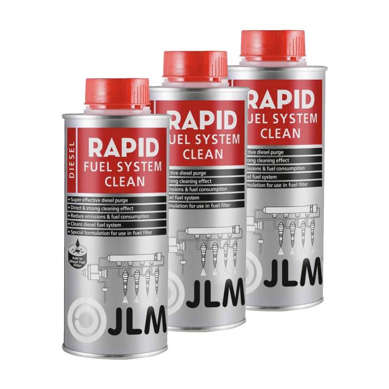 JLM Diesel Rapid Fuel System Clean 3 x 500ml (1500ml) | JLM Diesel Kraftstoffsystem Spülung 500ml verpackung | 3er Pack von JLM