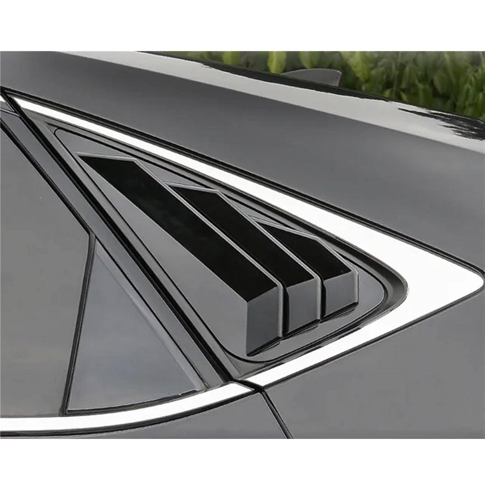 1 Paar Lamellen Spoiler Panel Rückseite Seitenfenster Abdeckung Viertelfenster Autozubehör Ersatz kompatibel for Lexus NX200 300H 15-18(Piano Black) von JLPOCRBJ