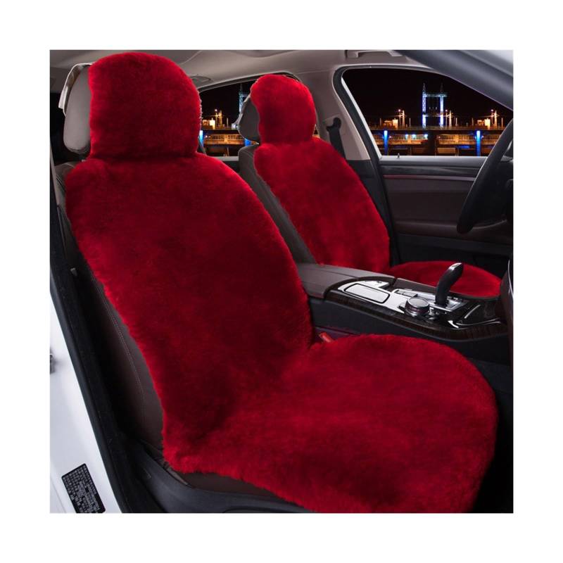 1 Stück australischer Schaffell-Fell-Sitzbezug, super warmer Universal-Autositzbezug, Wolle-Autositzbezüge, Autokissen WSCP02(Red Fur Seat) von JLPOCRBJ