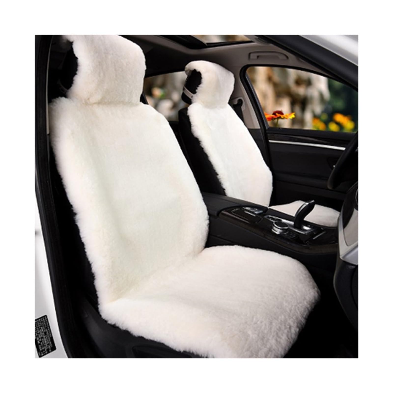 1 Stück australischer Schaffell-Fell-Sitzbezug, super warmer Universal-Autositzbezug, Wolle-Autositzbezüge, Autokissen WSCP02(White Fur Seat) von JLPOCRBJ