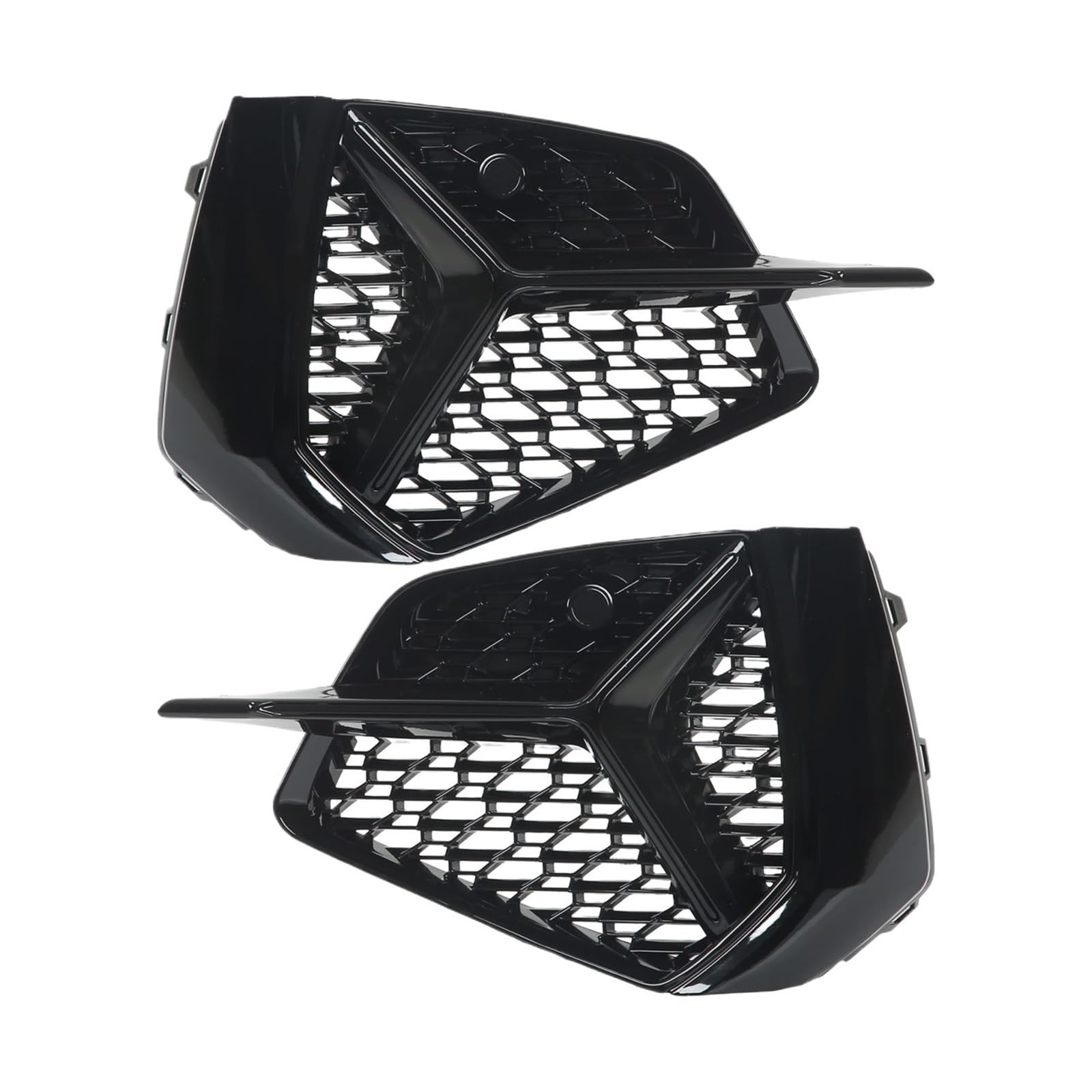 1 paar Glänzend Schwarz Nebel Licht Mesh Grille Nebel Lampe Abdeckung Trim Kompatibel for AUDI A3 S3 von JLPOCRBJ