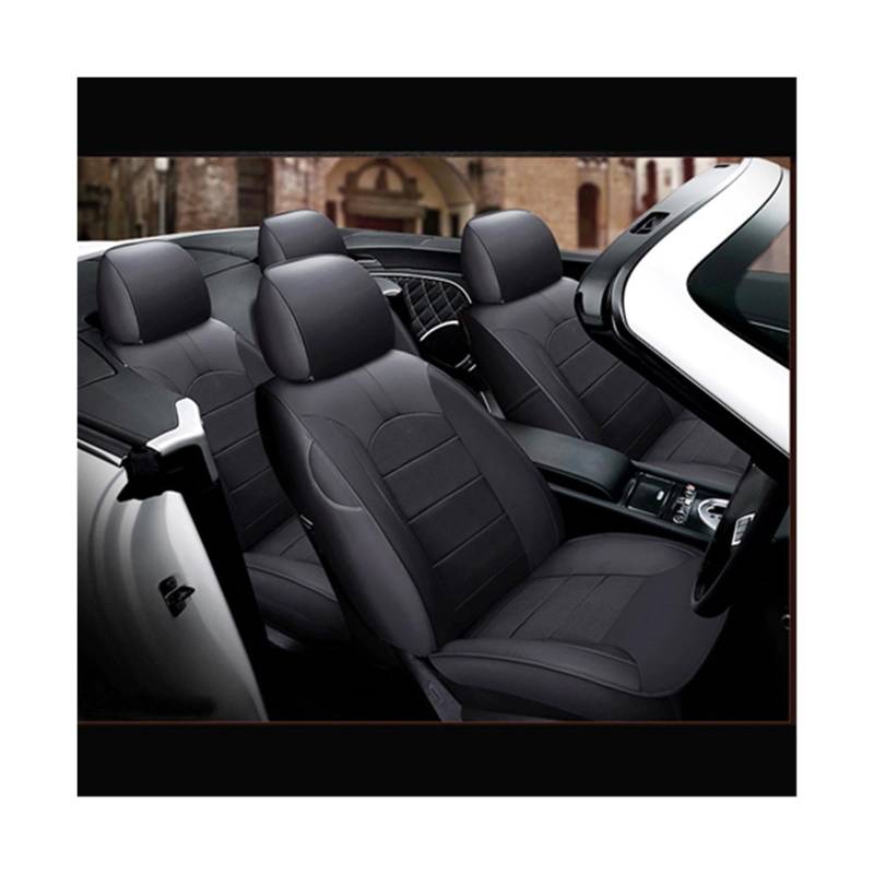 12 Teile/satz Benutzerdefinierte Echtes Leder Sitzbezüge Kompatibel for Fiat Punto Zubehör Sitzbezug 2008-2010 Autos Protektoren Styling(Black) von JLPOCRBJ