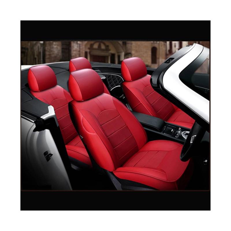 12 Teile/satz Benutzerdefinierte Echtes Leder Sitzbezüge Kompatibel for Fiat Punto Zubehör Sitzbezug 2008-2010 Autos Protektoren Styling(GTI Red) von JLPOCRBJ