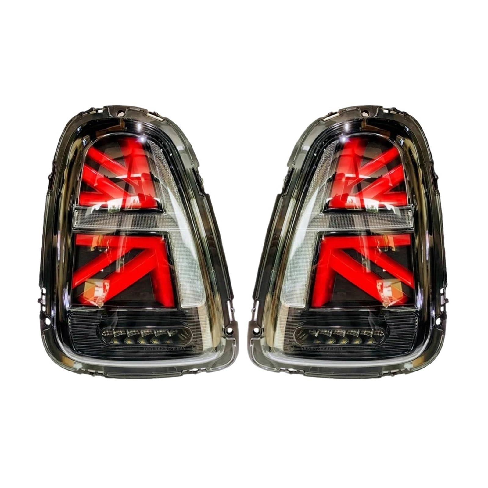 12 V Paar Auto-Lichtbaugruppe Kompatibel for BMW Mini Cooper R56 R57 2007-2013 Bremsrücklicht Auto-Rücklicht Auto-LED-Leuchten Rücklicht(2007-13 Black Red) von JLPOCRBJ