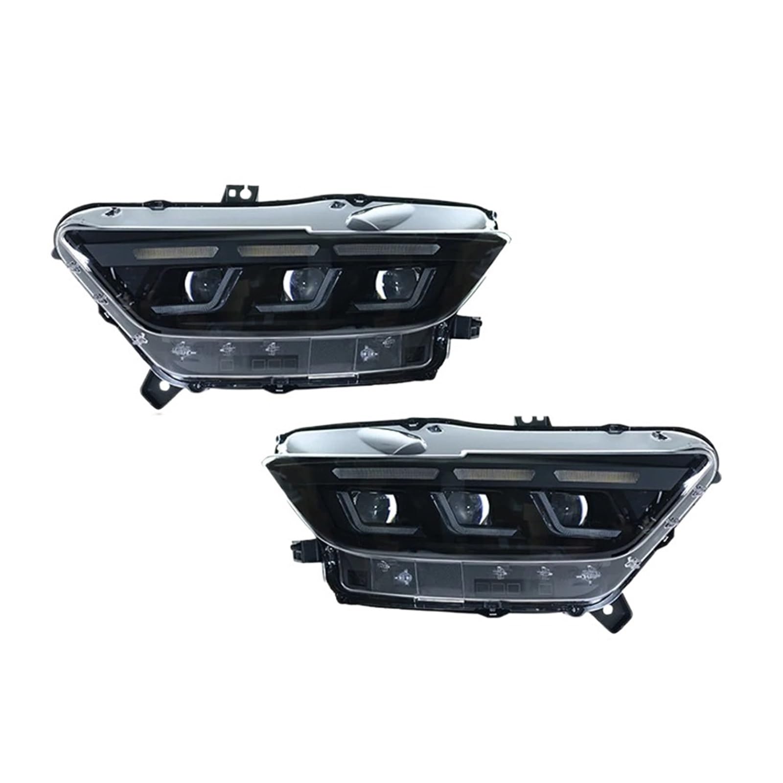 2 STÜCKE LED-Scheinwerfer Kompatibel for Ford Mustang 2015-2017 2018-2022 LED DRL Dynamische Bernstein Blinker Scheinwerfer Auto Zubehör(2015-2017) von JLPOCRBJ