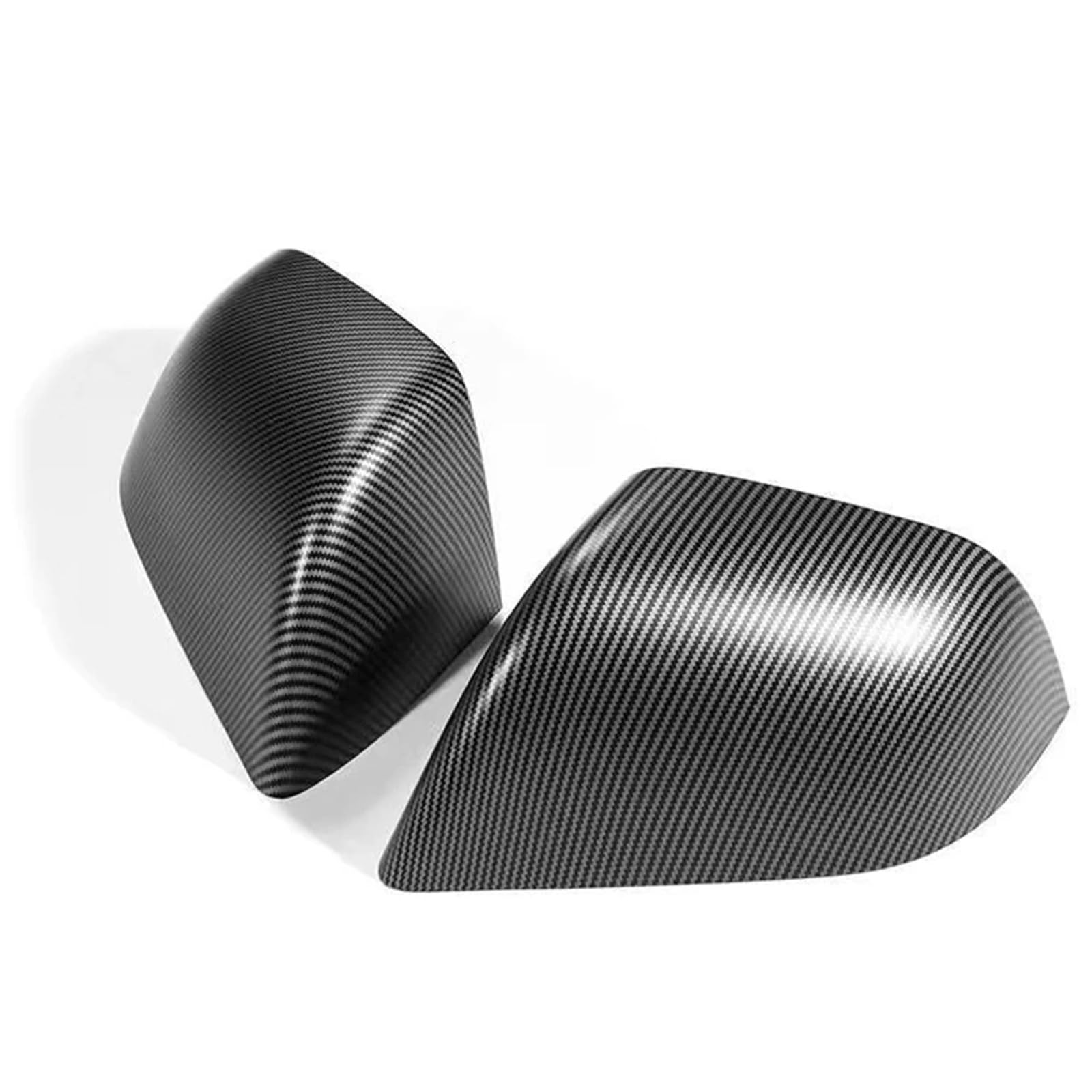 2 STÜCKE Seitenspiegelabdeckungen Kompatibel for Tesla Modell 3+ 2024 Highland ABS Carbon Fiber Rückspiegelkappe Beifahrer- Und Antriebsseite(Matte Carbon) von JLPOCRBJ