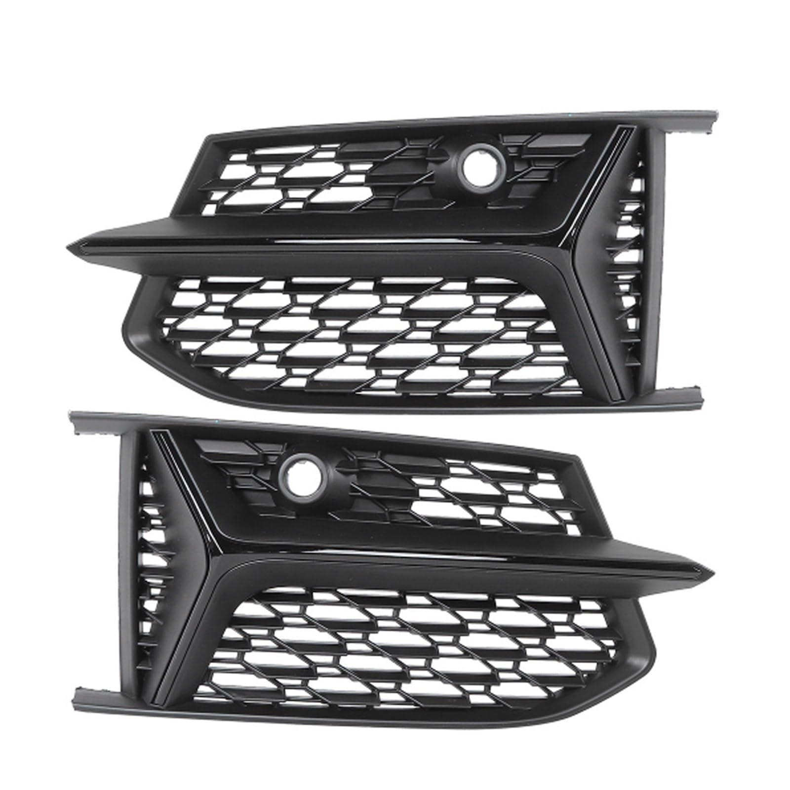 2 Stück Auto-Frontgrill, glänzend schwarz, Wabennetz-Stil, Stoßstange, Nebelscheinwerfer, Lampengrill, kompatibel mit Audi A6 SLine S-Line Stoßstange C8 S6 2019–2022(Glossy Black) von JLPOCRBJ