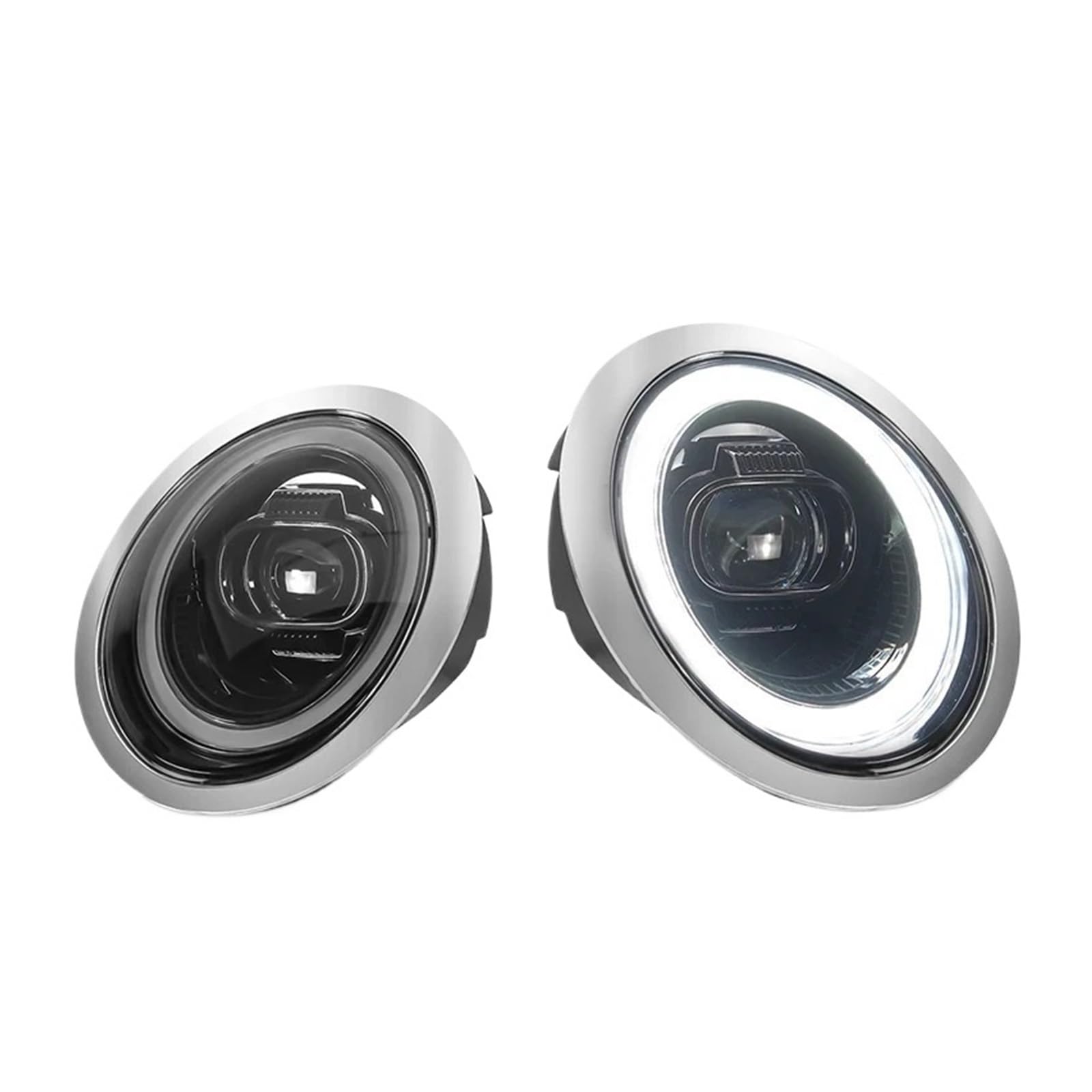 2 Stück Autolichter, kompatibel mit BMW Mini R50 LED-Scheinwerfern 2001–2007 R52 R53, modifiziertes LED-Scheinwerfermontagezubehör(Chrome) von JLPOCRBJ