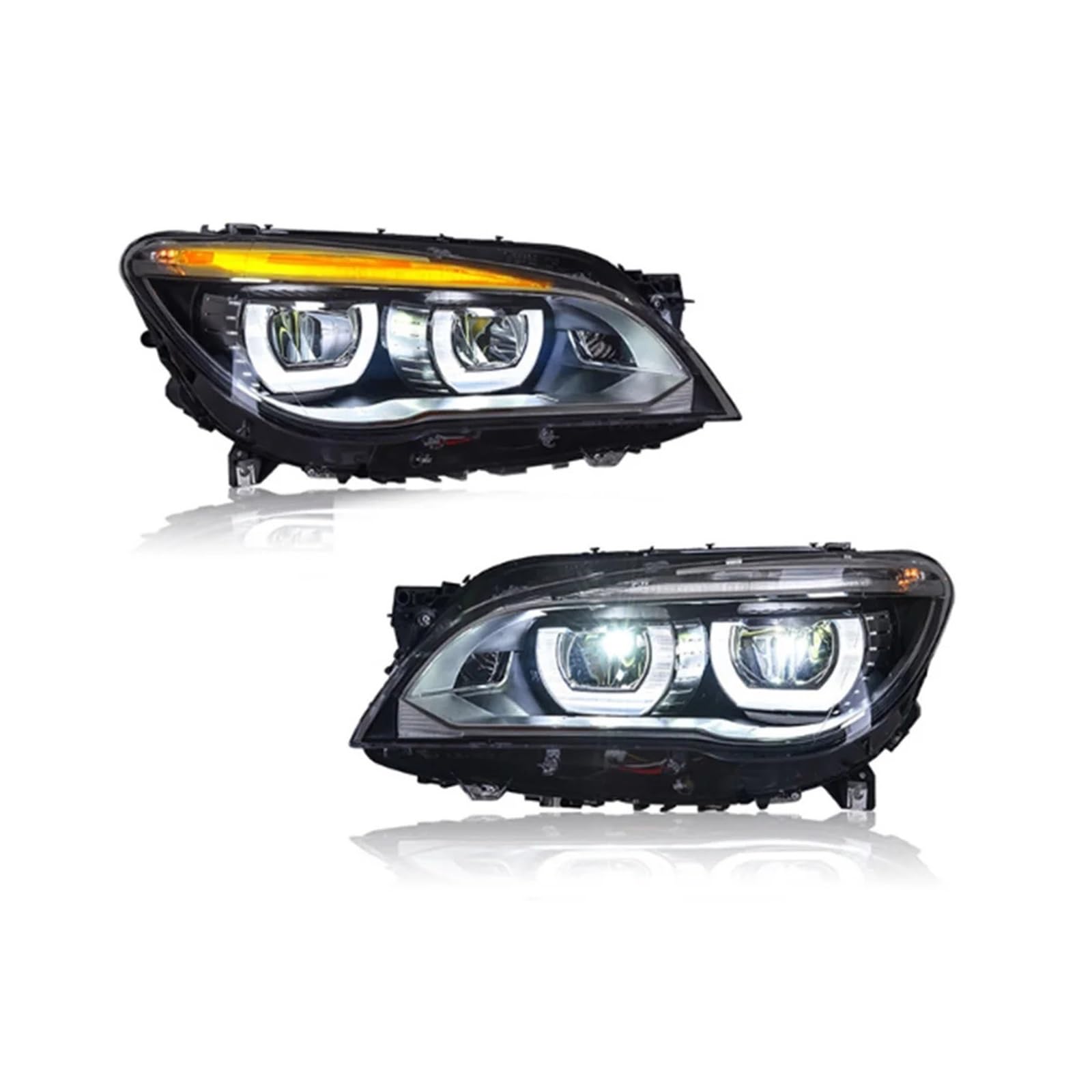 2 Stück LED-Scheinwerfer, kompatibel mit BMW 7er-Serie 2009–2012 F01 F02, LED-Scheinwerfer, modifiziertes LED-Tagfahrlicht, LED-Blinker, Voll-LED-Zubehör(2009-2012 year) von JLPOCRBJ