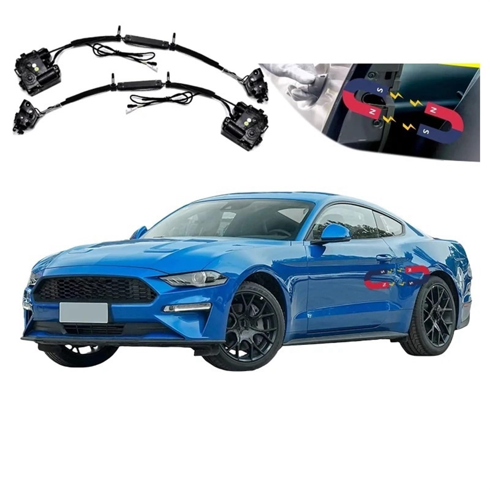 2 stücke Auto Smart Elektrische Saugtür Umgerüstet Automatische Schlösser Soft Close Anti Pinch Super Stille Kompatibel for Ford Mustang 2017-2021 von JLPOCRBJ