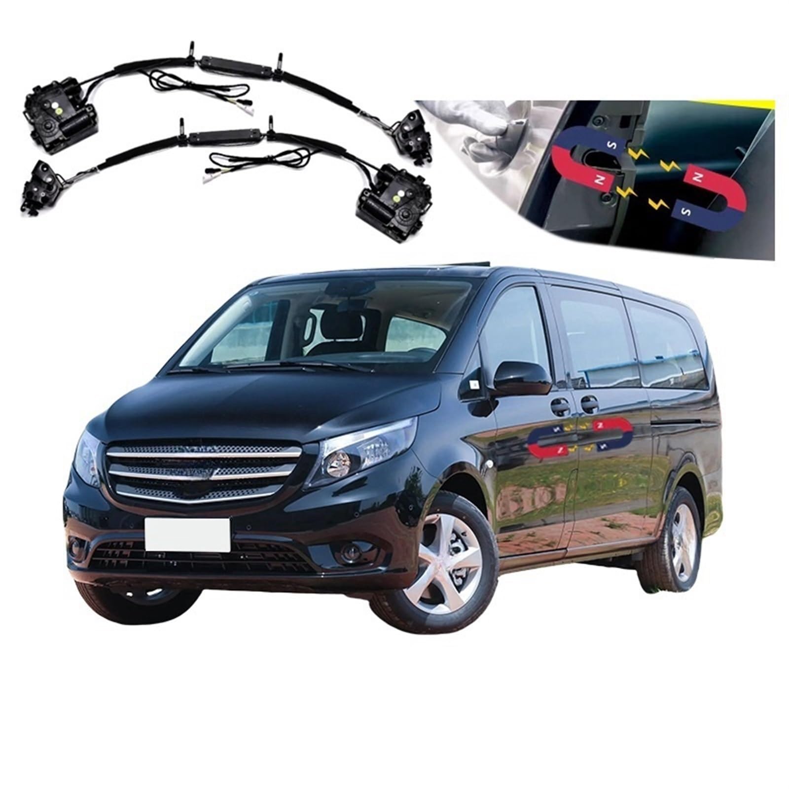 2 stücke Auto Soft-Close Türverriegelung Pass Lock Antrieb Elektrische Absorption Saug Stille Näher Kompatibel for Benz Vito 2016-2023 2 Türen von JLPOCRBJ