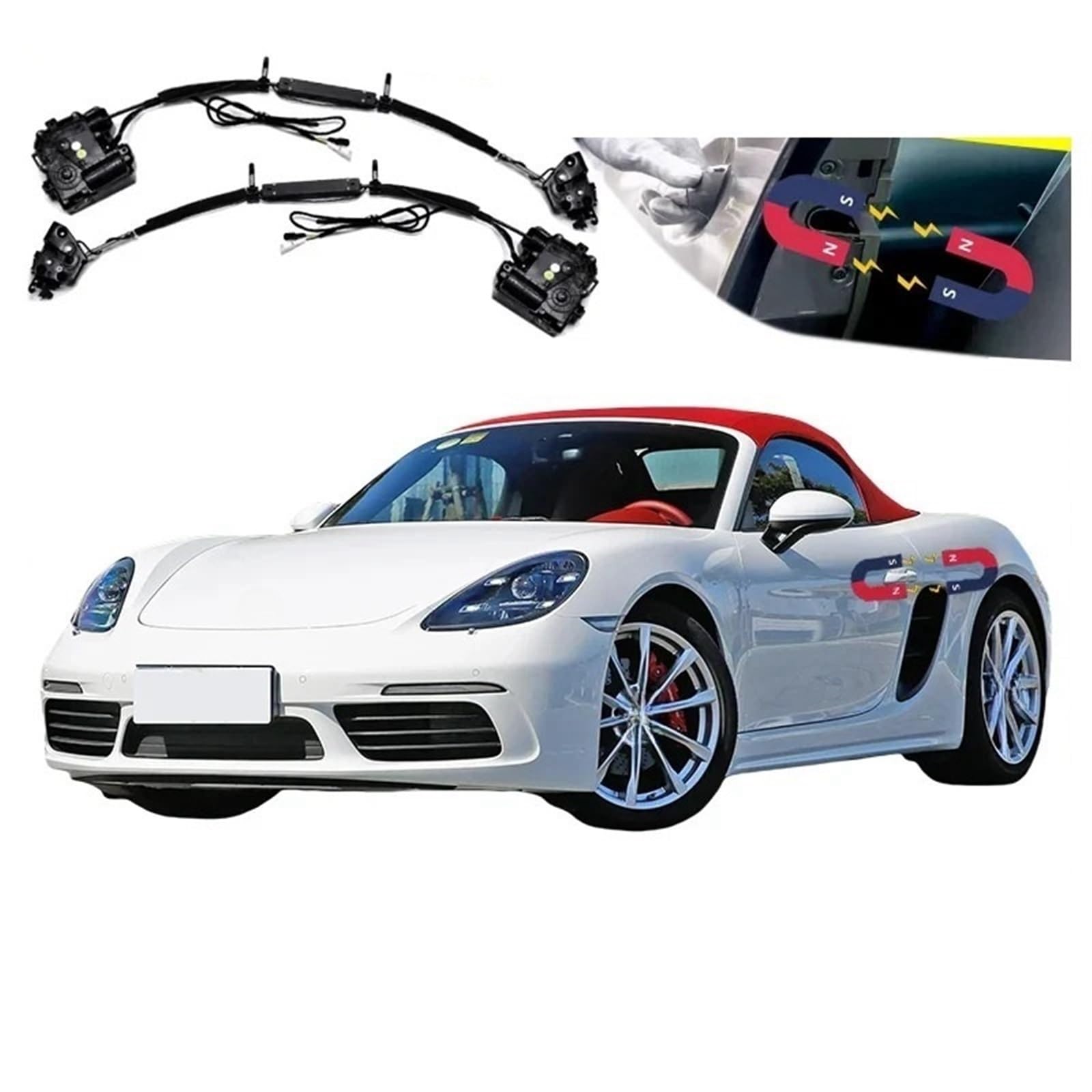 2 stücke Auto Soft-Close Türverriegelung Pass Lock Antrieb Elektrische Absorption Saug Stille Näher Kompatibel for Porsche 981 Boxster 2012-2016 von JLPOCRBJ