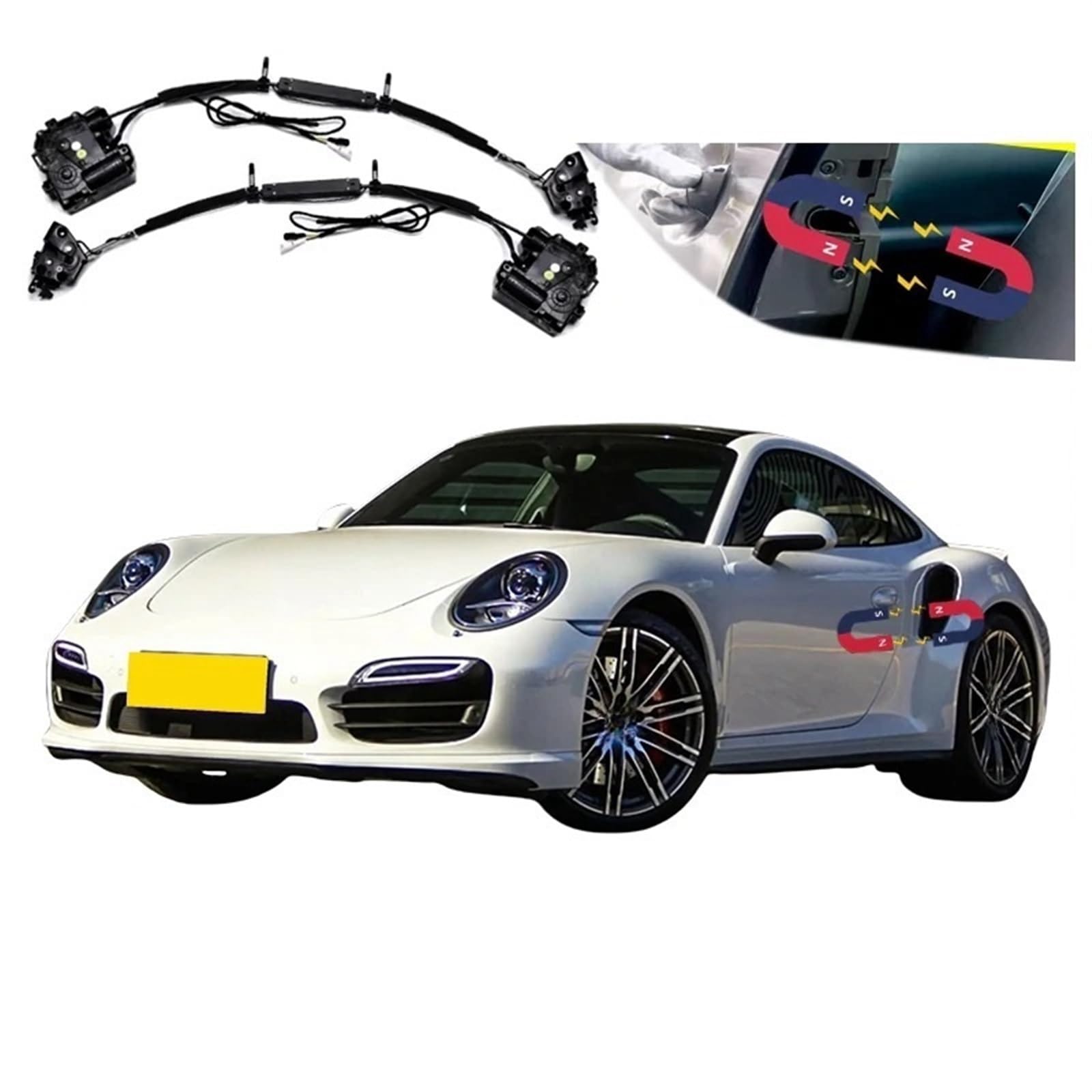 2 stücke Auto Soft-Close Türverriegelung Pass Lock Antrieb Elektrische Absorption Saug Stille Näher Kompatibel for Porsche GT3 2014 Zubehör von JLPOCRBJ