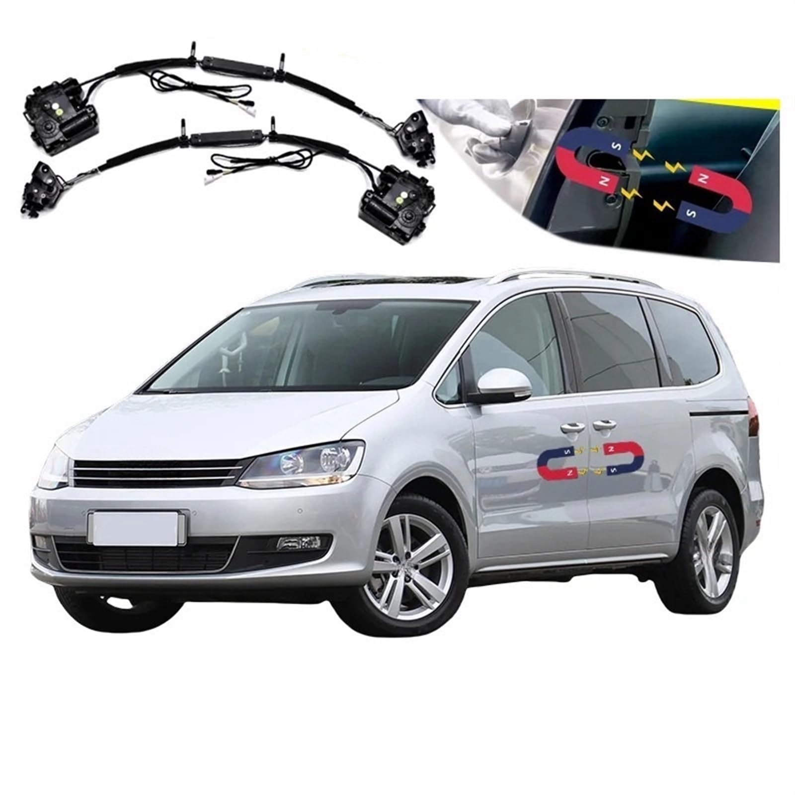 2 stücke Auto Soft-Close Türverriegelung Pass Lock Antrieb Elektrische Absorption Saug Stille Näher Kompatibel for VW Sharan 2011-2021 von JLPOCRBJ