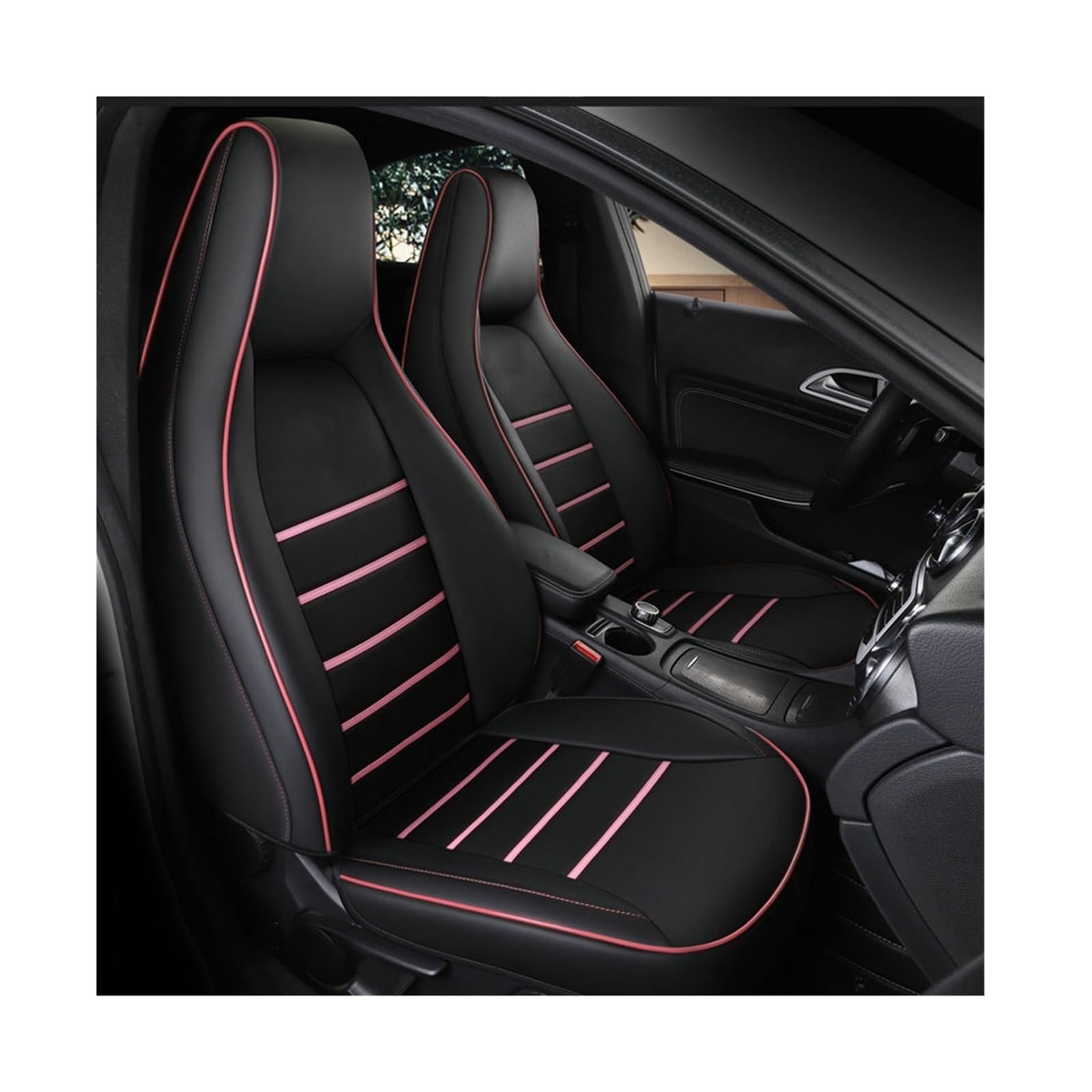 2-teiliger vorderer Leder-Autositzbezug kompatibel for Mercedes-Benz Gla200 Gla260 Cla200 Cla 220 Cla260 A 180 A200 Autozubehör Auto-Styling(B PINK) von JLPOCRBJ