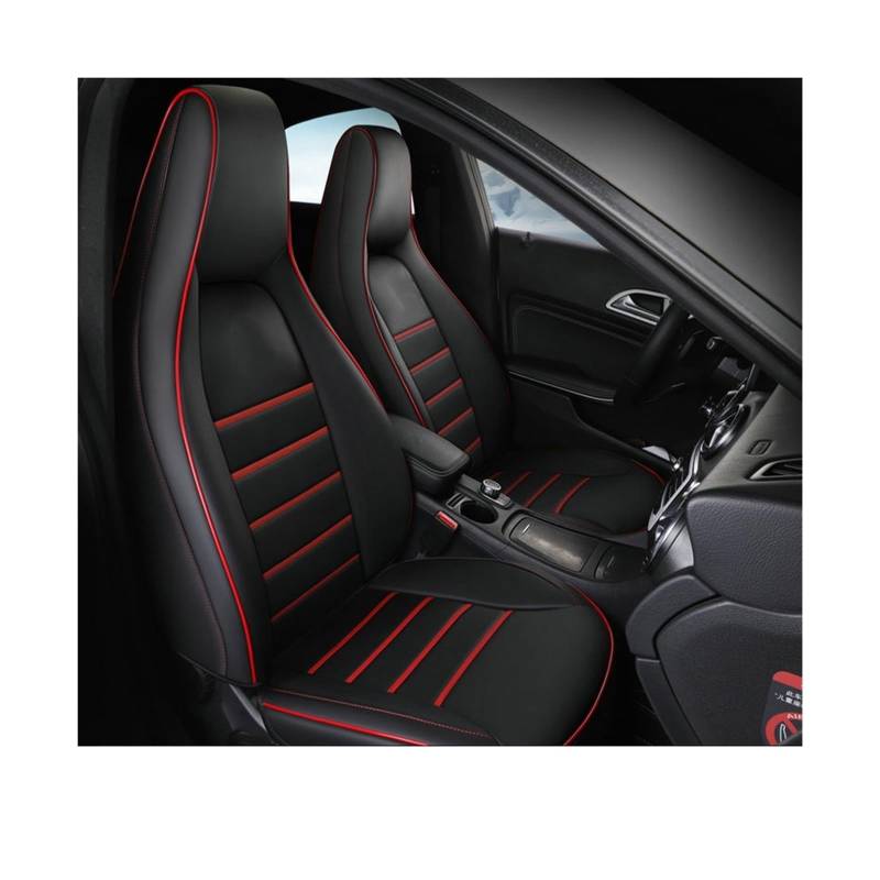 2-teiliger vorderer Leder-Autositzbezug kompatibel for Mercedes-Benz Gla200 Gla260 Cla200 Cla 220 Cla260 A 180 A200 Autozubehör Auto-Styling(B RED) von JLPOCRBJ