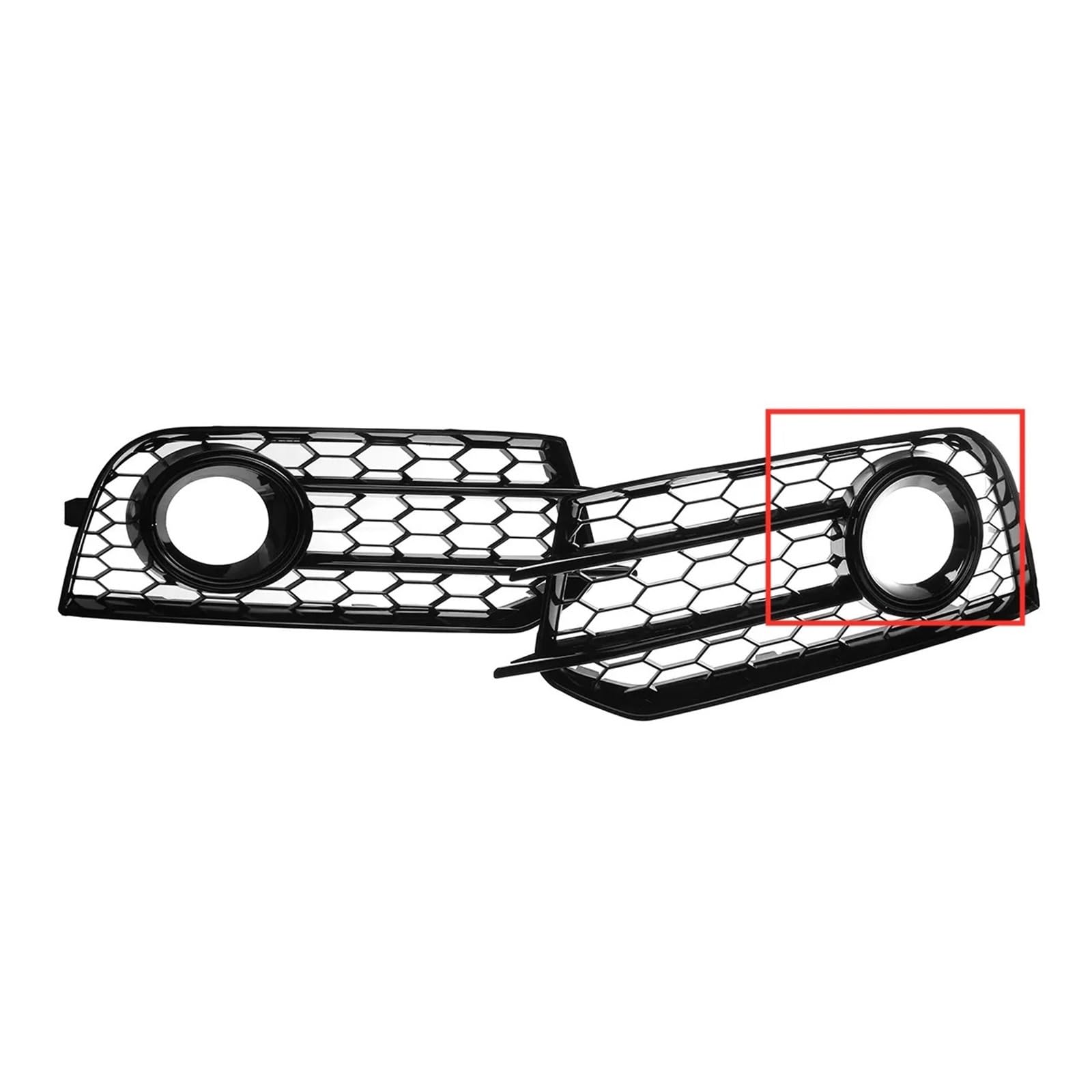 2 x Honeycomb Mesh Auto Nebelscheinwerfer Kühlergrill Nebelscheinwerfer Abdeckung Kompatibel for AUDI A1 8X 2010-2014 Unteren Stoßfänger Grill Lampe Haube X0807681A 8X0807682A(Black) von JLPOCRBJ