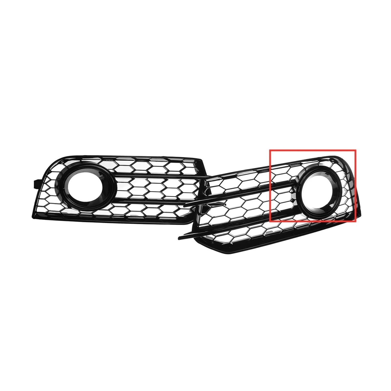 2 x Honeycomb Mesh Auto Nebelscheinwerfer Kühlergrill Nebelscheinwerfer Abdeckung Kompatibel for AUDI A1 8X 2010-2014 Unteren Stoßfänger Grill Lampe Haube X0807681A 8X0807682A(Black) von JLPOCRBJ