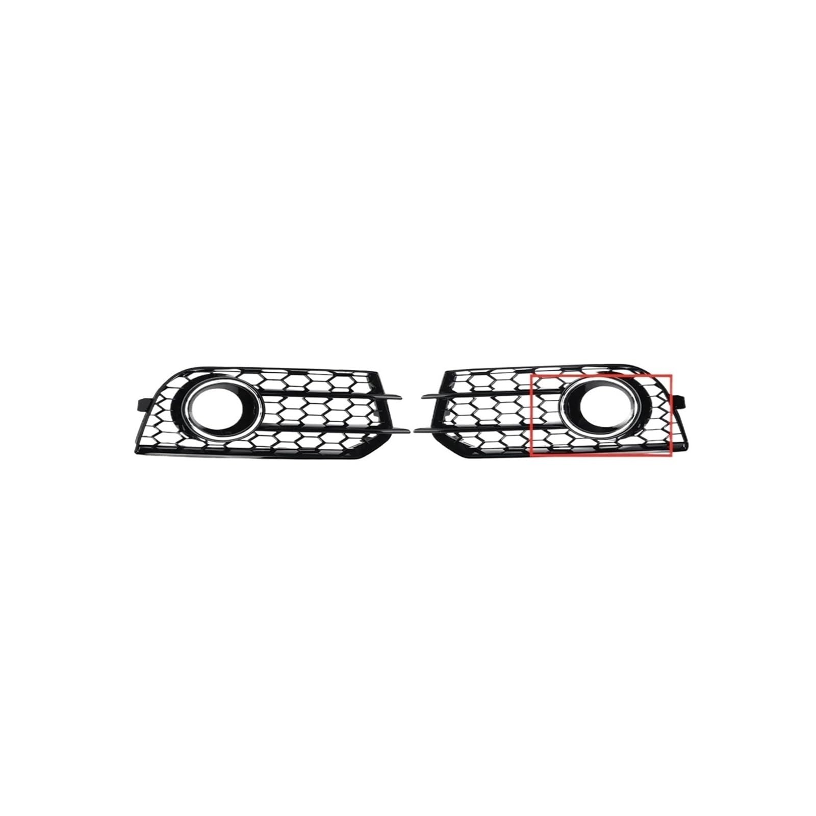 2 x Honeycomb Mesh Auto Nebelscheinwerfer Kühlergrill Nebelscheinwerfer Abdeckung Kompatibel for AUDI A1 8X 2010-2014 Unteren Stoßfänger Grill Lampe Haube X0807681A 8X0807682A(Chrome Silver) von JLPOCRBJ