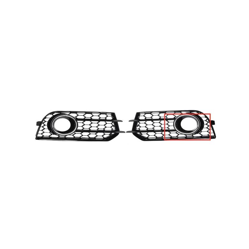 2 x Honeycomb Mesh Auto Nebelscheinwerfer Kühlergrill Nebelscheinwerfer Abdeckung Kompatibel for AUDI A1 8X 2010-2014 Unteren Stoßfänger Grill Lampe Haube X0807681A 8X0807682A(Chrome Silver) von JLPOCRBJ