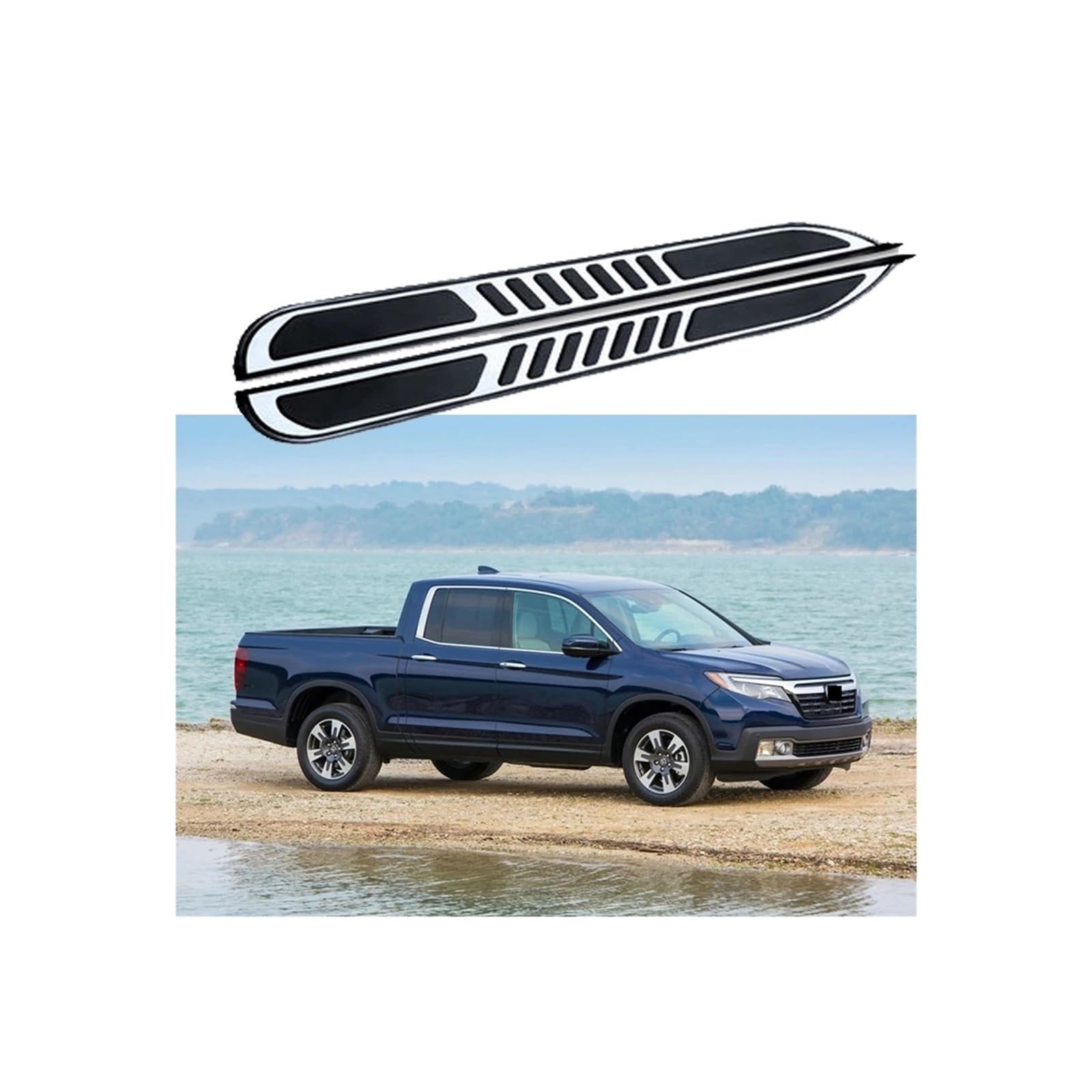 2PCS Seite Schritt Kompatibel for Honda Ridgeline 2017 2018 2019 2020 2021 2022 2023 2024 Trittbrett Nerf bars Treppen Aluminium Pedal von JLPOCRBJ