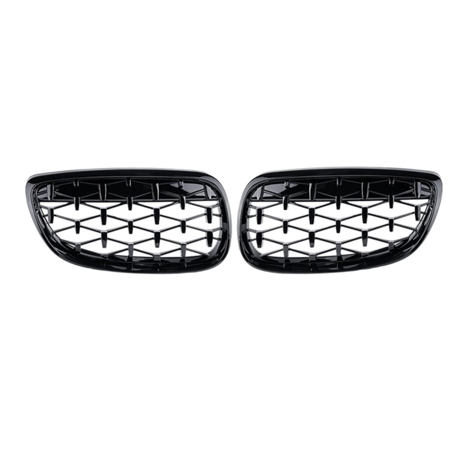 2X Auto Front Stoßstange Haube Niere Kühlergrill Diamant Meteor Racing Grill Glänzend Schwarz Kompatibel for BMW 3 Serie E92 E93 2DR 2006-2010 von JLPOCRBJ