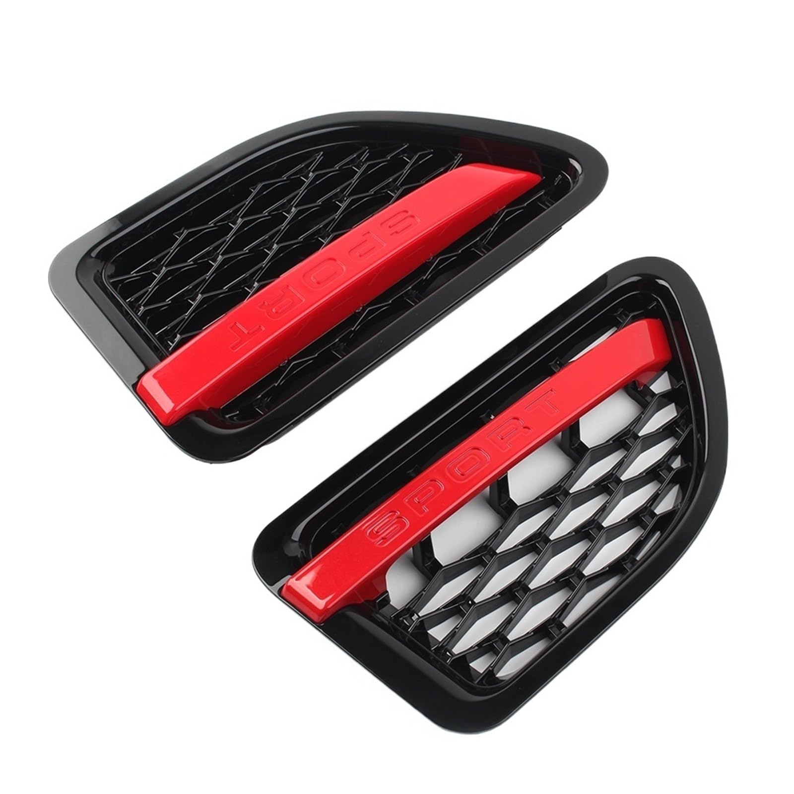 2x Auto Vorderseite Kotflügel Air Vent Grille Grill Kompatibel for Land Rover L320 Range Rover Sport 2005 2006 2007 2008 2009 ABS Auto Styling(Black black red) von JLPOCRBJ