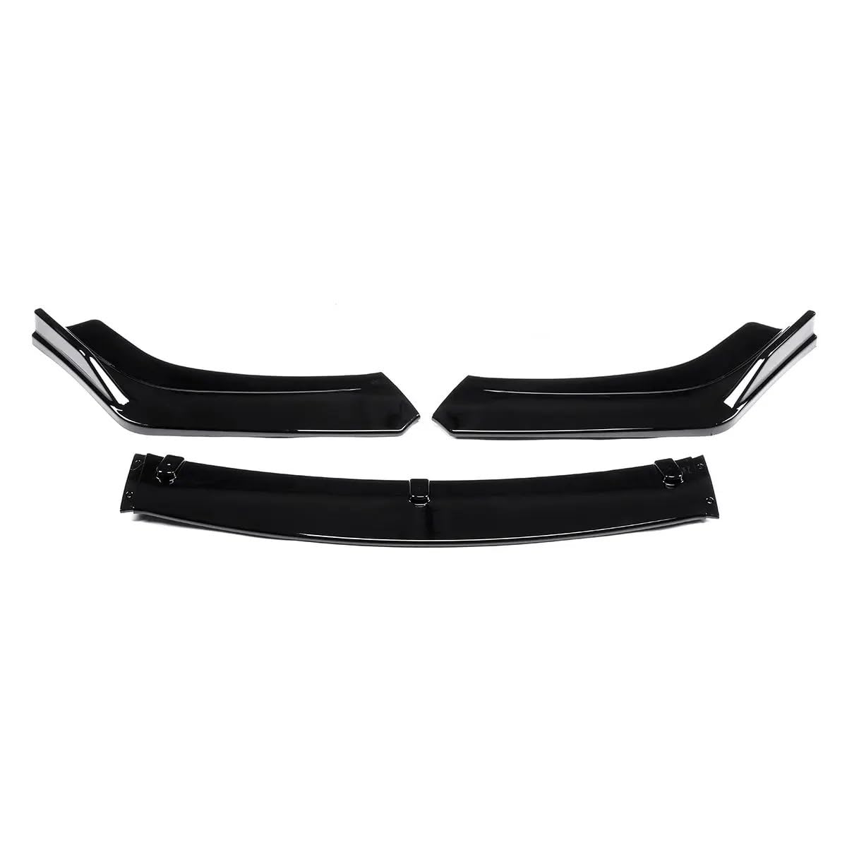 3-teiliges Carbon-Look/schwarzes Auto-Front-Unterstoßstangen-Lip-Spoiler-Body-Kit, kompatibel mit Honda, kompatibel mit Civic Sedan 4Dr 2016 2017 2018(Black) von JLPOCRBJ