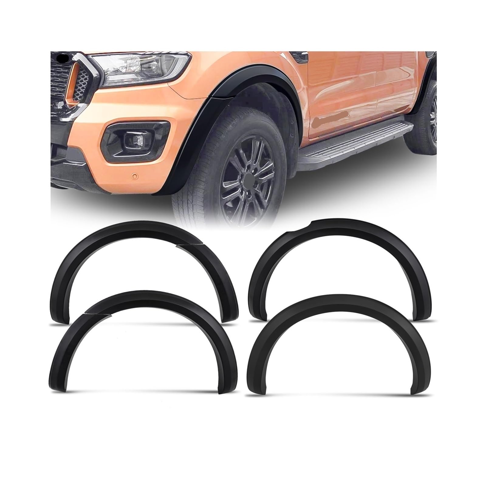 4'' KOTFLÜGELVERLÄNGERUNG RADBOGENVERLÄNGERUNG Kompatibel for FORD RANGER XL XLT WILDTRAK T8 2020 2021 2022 KOTFLÜGEL DOPPELKABINE 4X4 AUTOZUBEHÖR(No sensor hole) von JLPOCRBJ