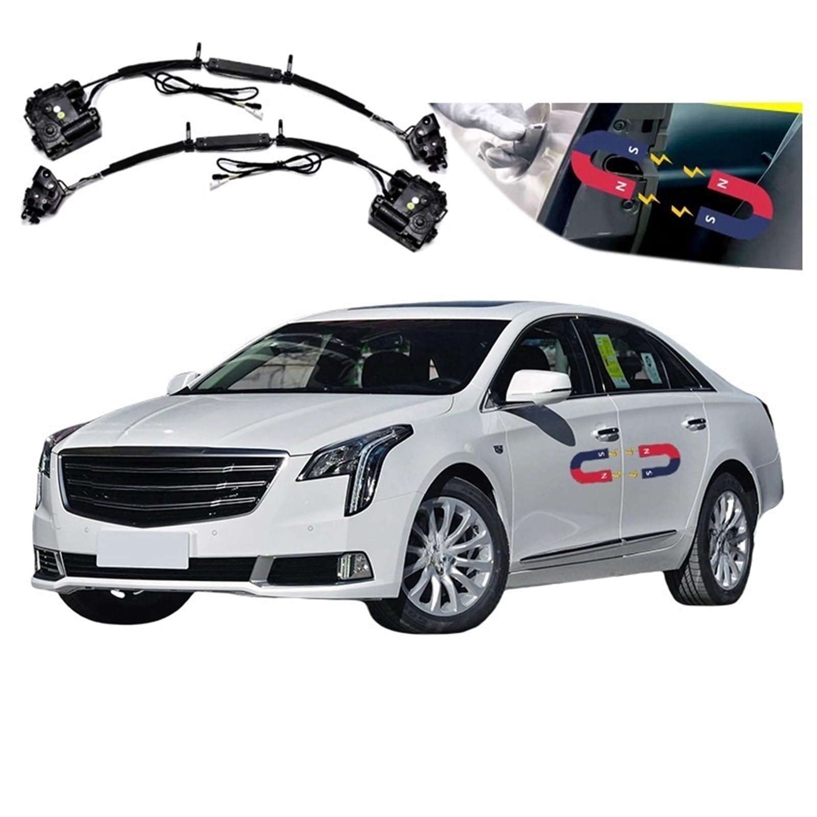 4 STÜCKE Auto Smart Elektrische Saugtür Umgerüstet Automatische Schlösser Soft Close Anti Pinch Kompatibel for Cadillac XTS 2017-2022 Autozubehör von JLPOCRBJ